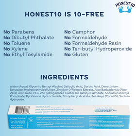 Nipit Honest10 ingredients label highlighting pediatrician-approved, gentle formula