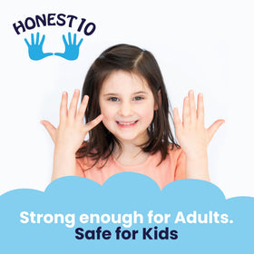 Nipit Honest10 label close-up demonstrating pediatric approval and safety benefit