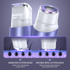NIPOO close-up of dual heads and blade mesh, demonstrates gentle smooth finish