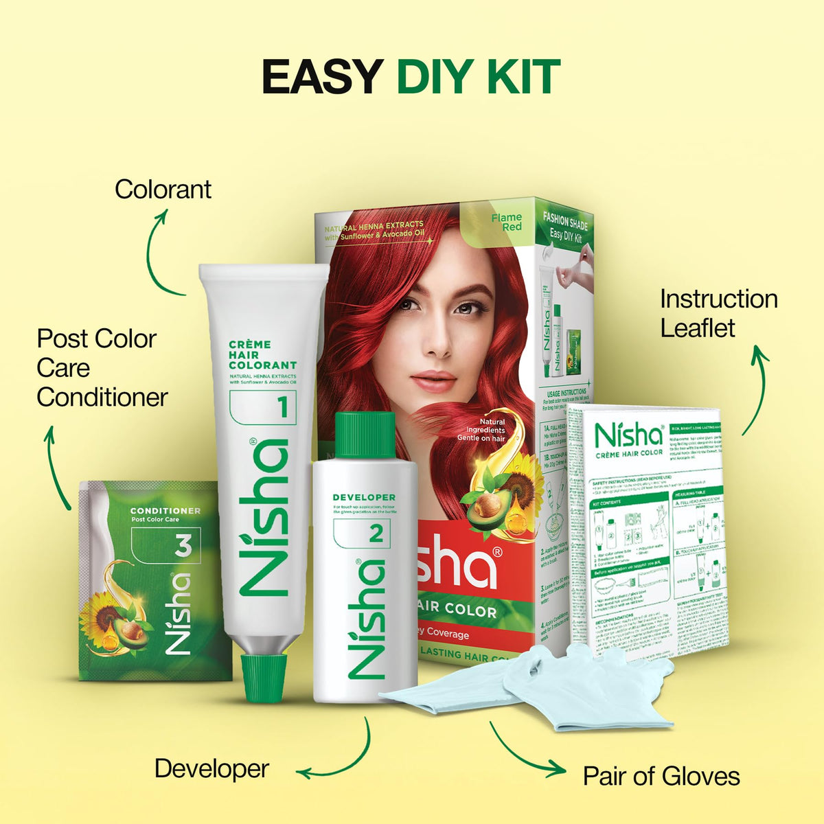 Nisha conditioner tube with creme highlighting shine and softness benefit