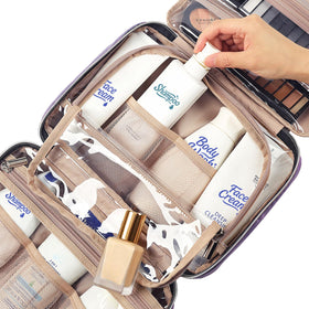 NISHEL folded inside a suitcase illustrating space-saving travel organization