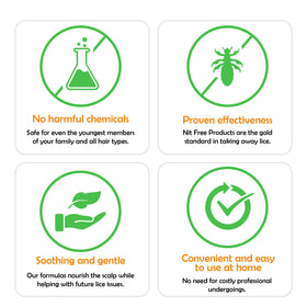 Nit Free used with fine-tooth comb showing improved lice removal efficiency