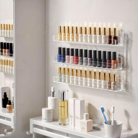 NIUBEE polish display on vanity demonstrating quick color selection benefit