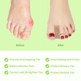 Niupiour toe separator in-sock view demonstrating discreet wear