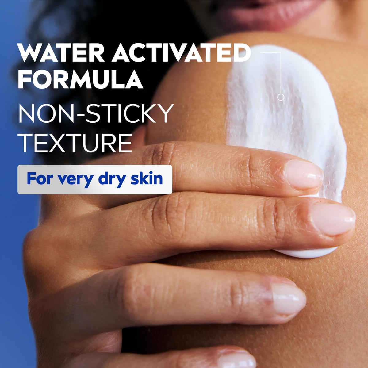 NIVEA applied to wet skin in shower, quick hydration during routine