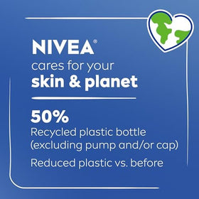 NIVEA bottle in bathroom lifestyle setting showing everyday routine benefit