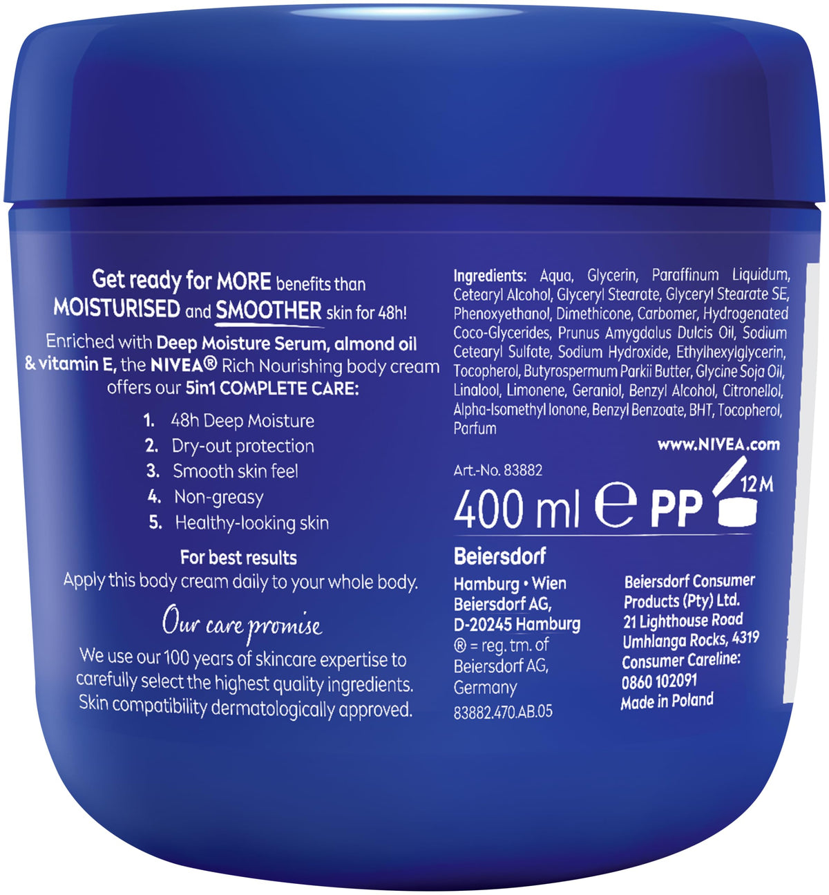 NIVEA in bathroom lifestyle shot showing everyday use and long-lasting moisture benefit