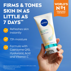 NIVEA lotion and gel cream styled on vanity suggesting simple layered routine