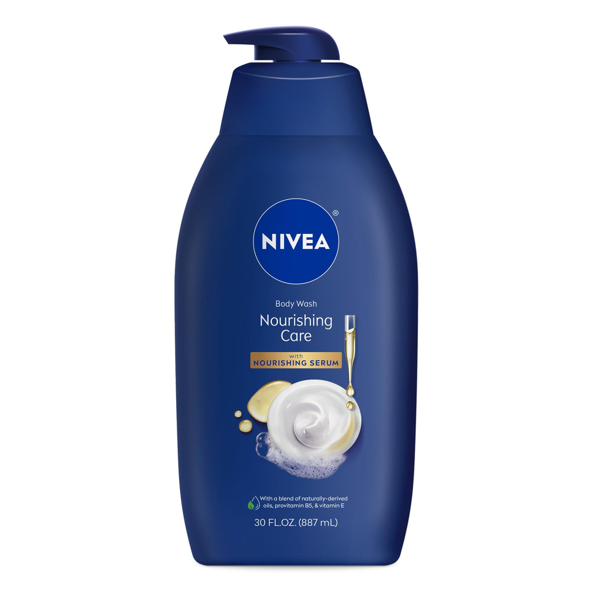 NIVEA 30 fl oz bottle front showing label and floral scent benefit