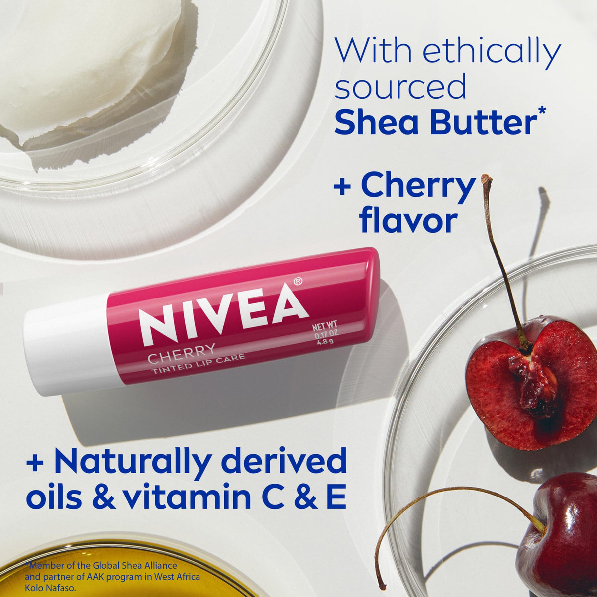 NIVEA applying balm outdoors demonstrating portable protection and sheen