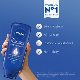 NIVEA close-up pump and label, clear product identity and easy dispensing