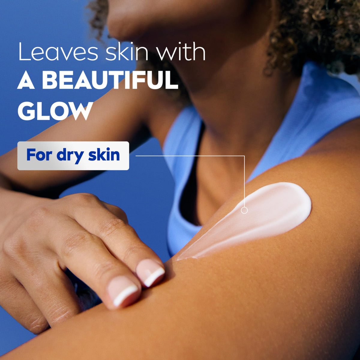 NIVEA cream spread on hand for instant softening benefit