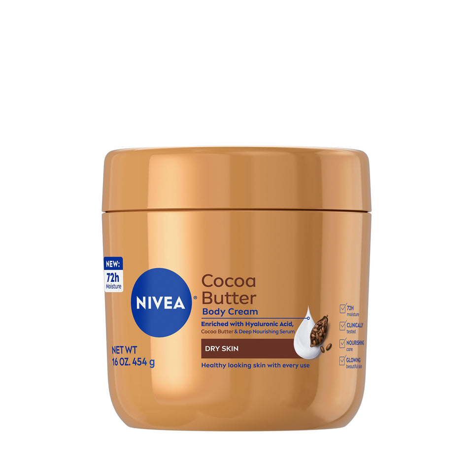 NIVEA jar front view showing cocoa butter cream for deep moisture