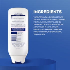 NIVEA label ingredients closeup highlighting cocoa butter enrichment