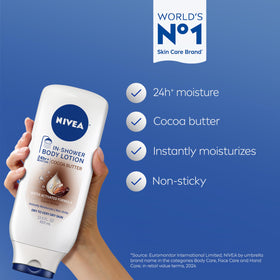 NIVEA pump dispenser detail for easy shower application and control