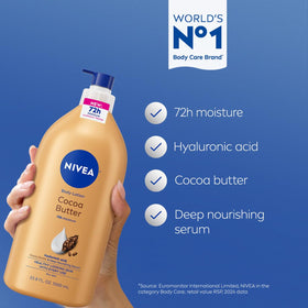NIVEA creamy lotion texture close-up for deep nourishing hydration