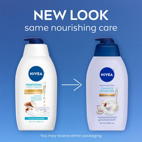 NIVEA bottle pump dispensing body wash, convenient consumption benefit