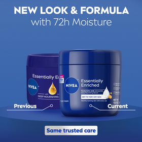 NIVEA cream texture close-up showing thick, smooth formula for deep hydration