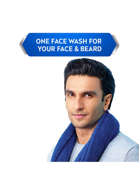 NIVEA Men Deep Impact lather on beard demonstrating quick impurity removal