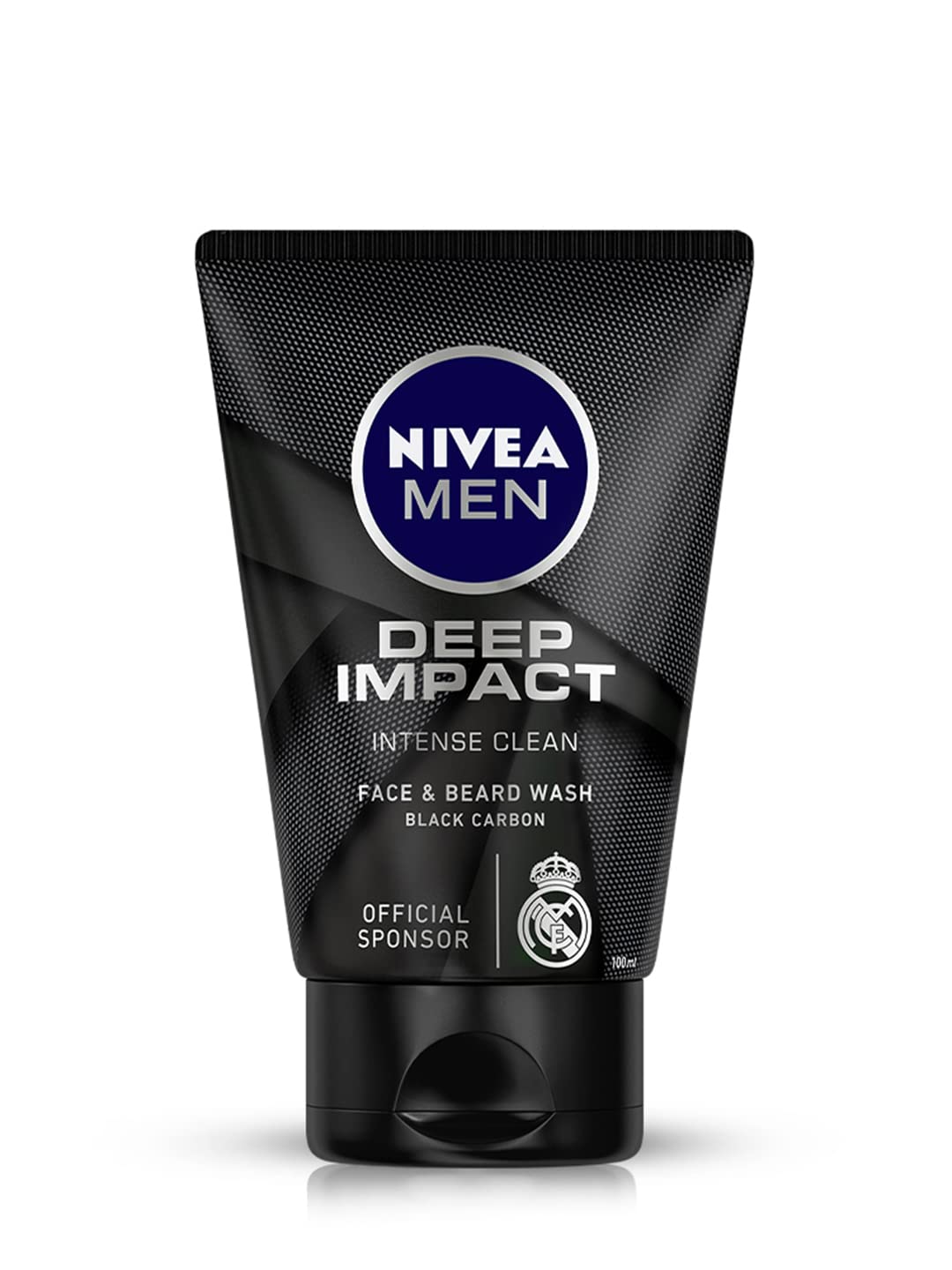 NIVEA Men Deep Impact front pack showing black carbon tube and label benefits
