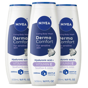 NIVEA front packaging showing bottle and label, clear moisturising benefits