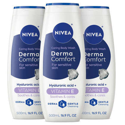 NIVEA front packaging showing bottle and label, clear moisturising benefits