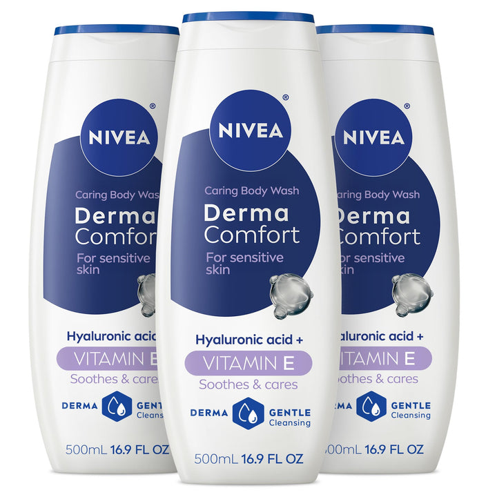 NIVEA front packaging showing bottle and label, clear moisturising benefits