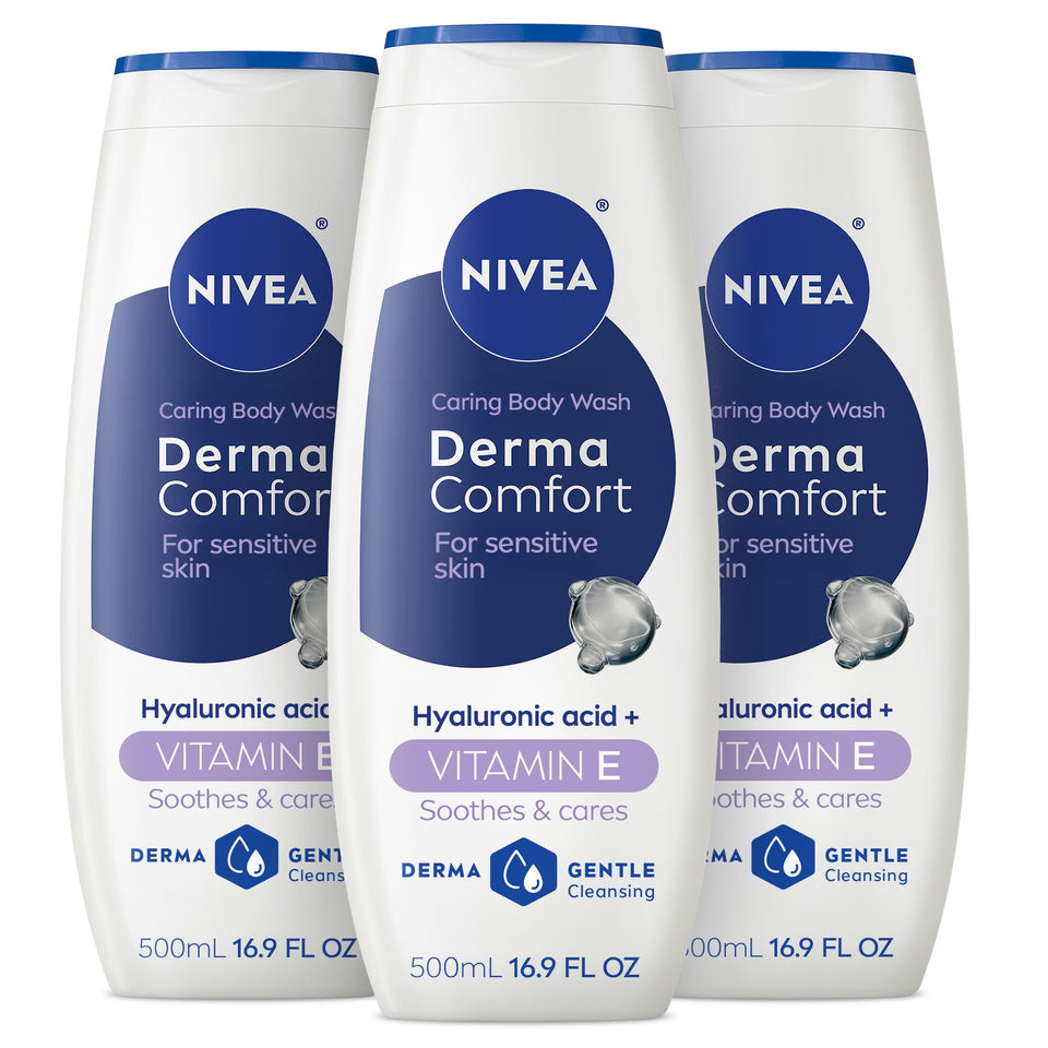 NIVEA front packaging showing bottle and label, clear moisturising benefits