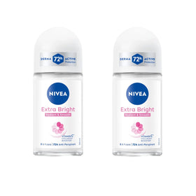 NIVEA front packaging showing twin 50ml bottles and brightening benefit