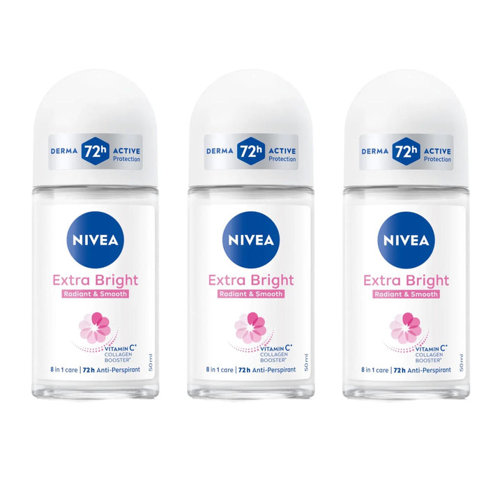 NIVEA front packaging showing brightening roll-on and benefits