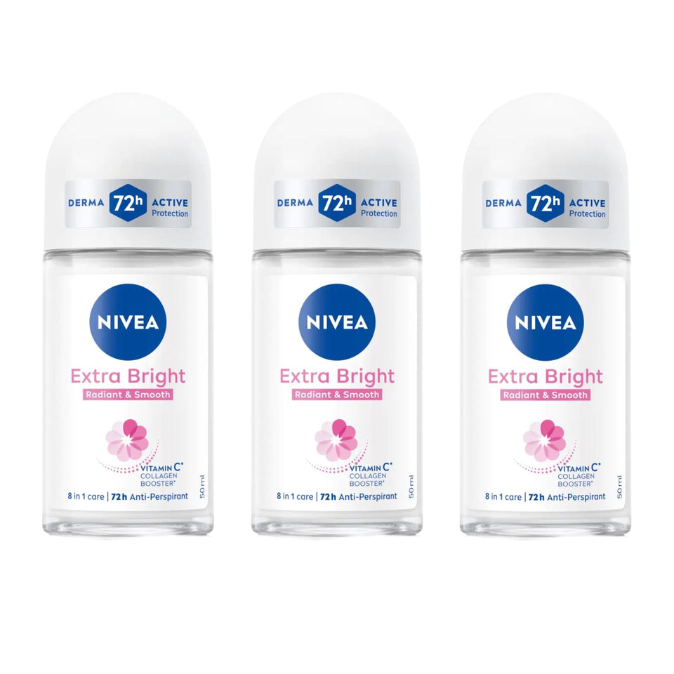 NIVEA front packaging showing brightening roll-on and benefits