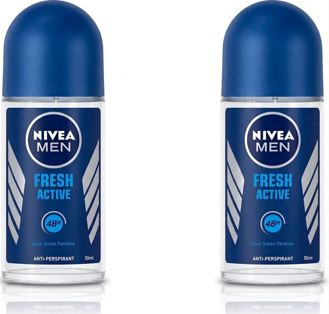 NIVEA Men front packaging showing two 50ml roll-ons and freshness benefit