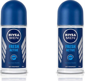 NIVEA Men front packaging showing two 50ml roll-ons and freshness benefit