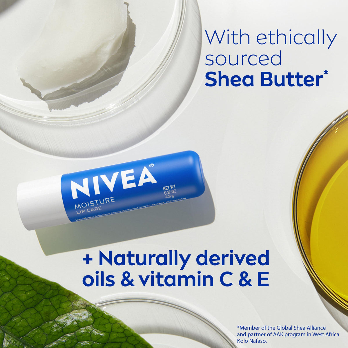 NIVEA four-pack flat lay illustrating value pack for home and travel