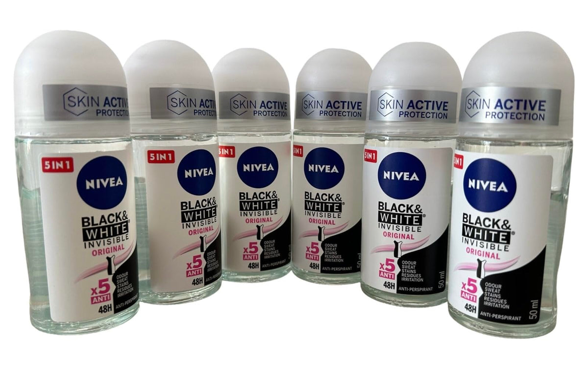 NIVEA front packaging pack of six 50ml bottles showing value and convenience