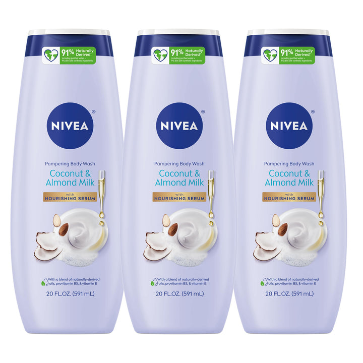NIVEA front packaging showing coconut almond milk scent and hydrating benefits