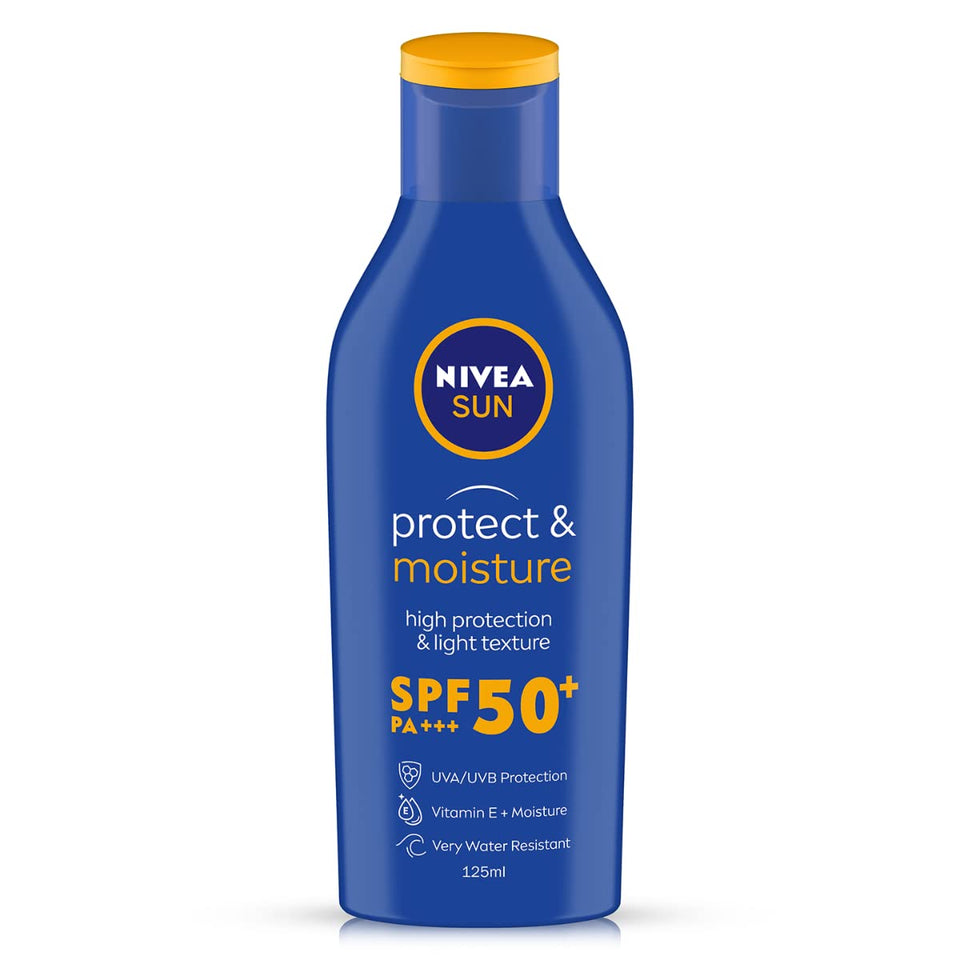 NIVEA front packaging showing SPF 50 and moisture benefits