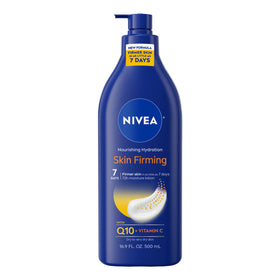 NIVEA front pump bottle showing easy dispensing and large 16.9 oz size benefit