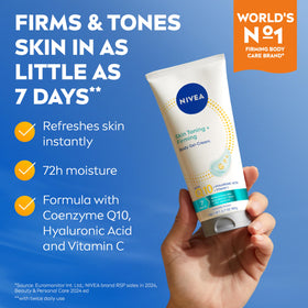 NIVEA gel cream spread on skin showing lightweight texture and smoothing benefit