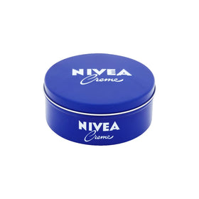 NIVEA metal tin front view showing brand and size, durable packaging benefit
