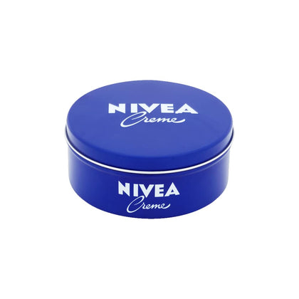 NIVEA metal tin front view showing brand and size, durable packaging benefit