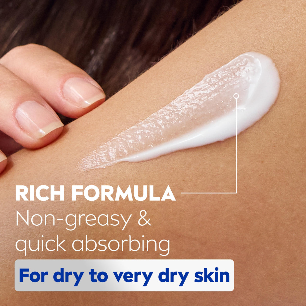NIVEA being smoothed onto hands to show immediate moisturizing comfort