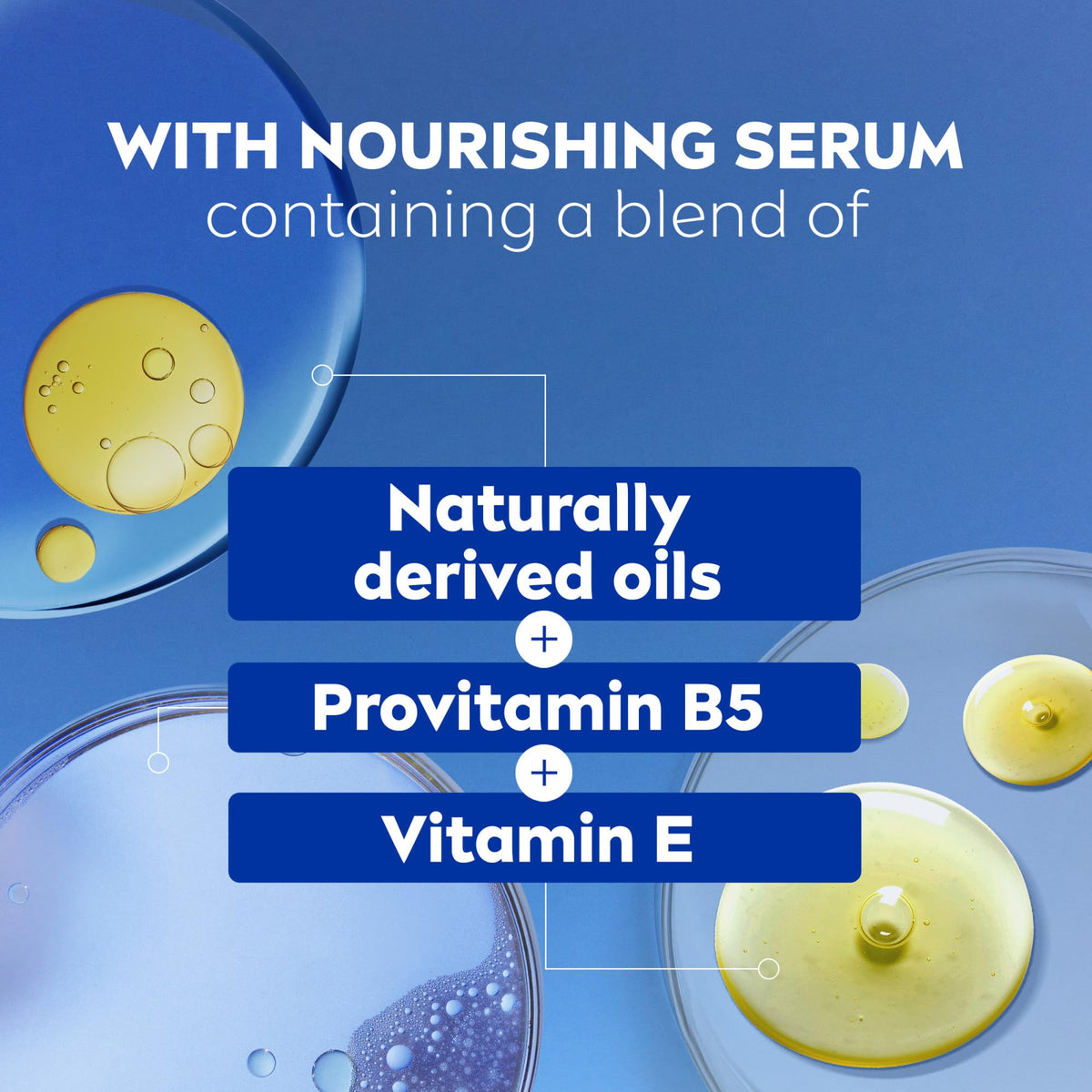 NIVEA dispensed on hand demonstrating small amount gives ample lather benefit