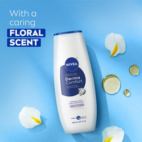 NIVEA in-shower lifestyle image demonstrating soothing cleansing for sensitive skin