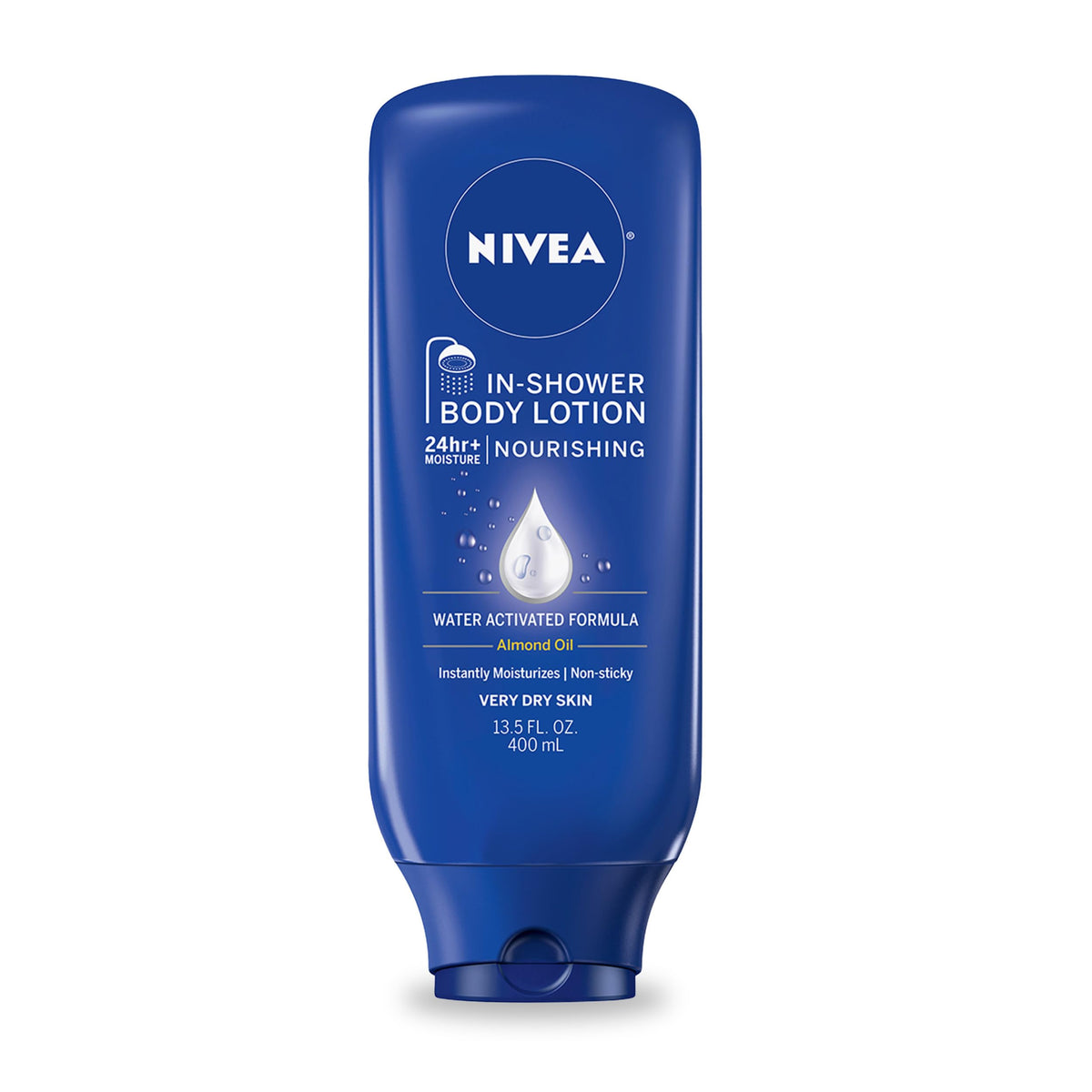 NIVEA bottle front view showing product benefits for easy identification and choice
