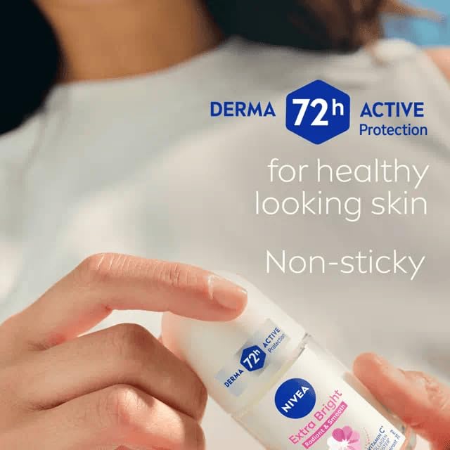 NIVEA applied underarm showing even coverage and quick-dry benefit