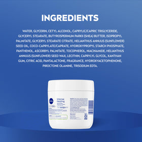 NIVEA ingredients label close-up emphasizing glycerin, provitamin B5 and niacinamide