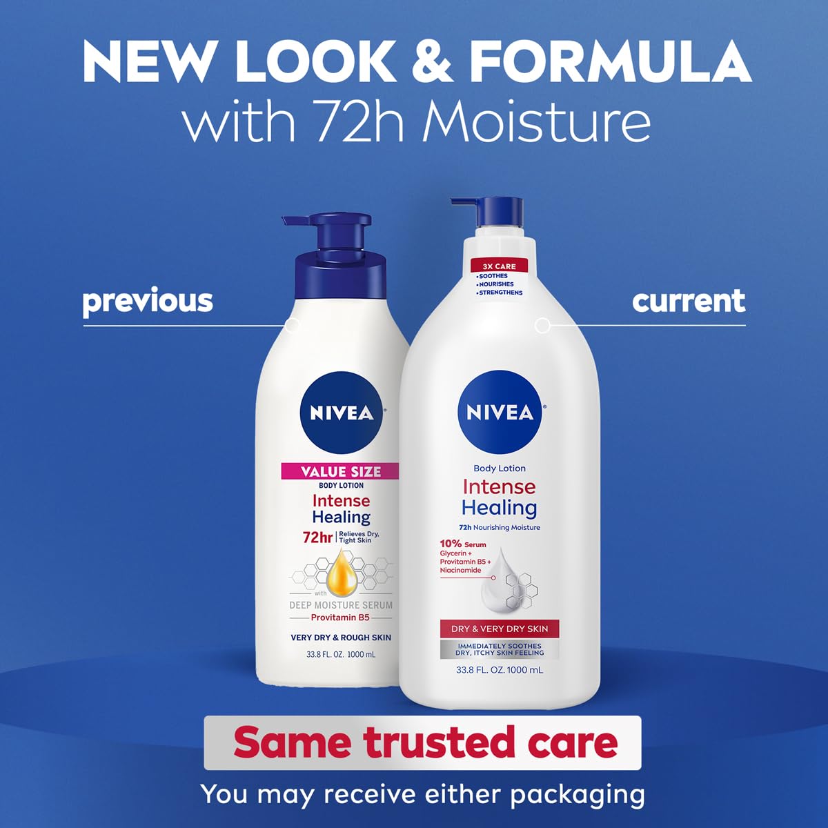 NIVEA label close-up highlighting ingredients and product benefits
