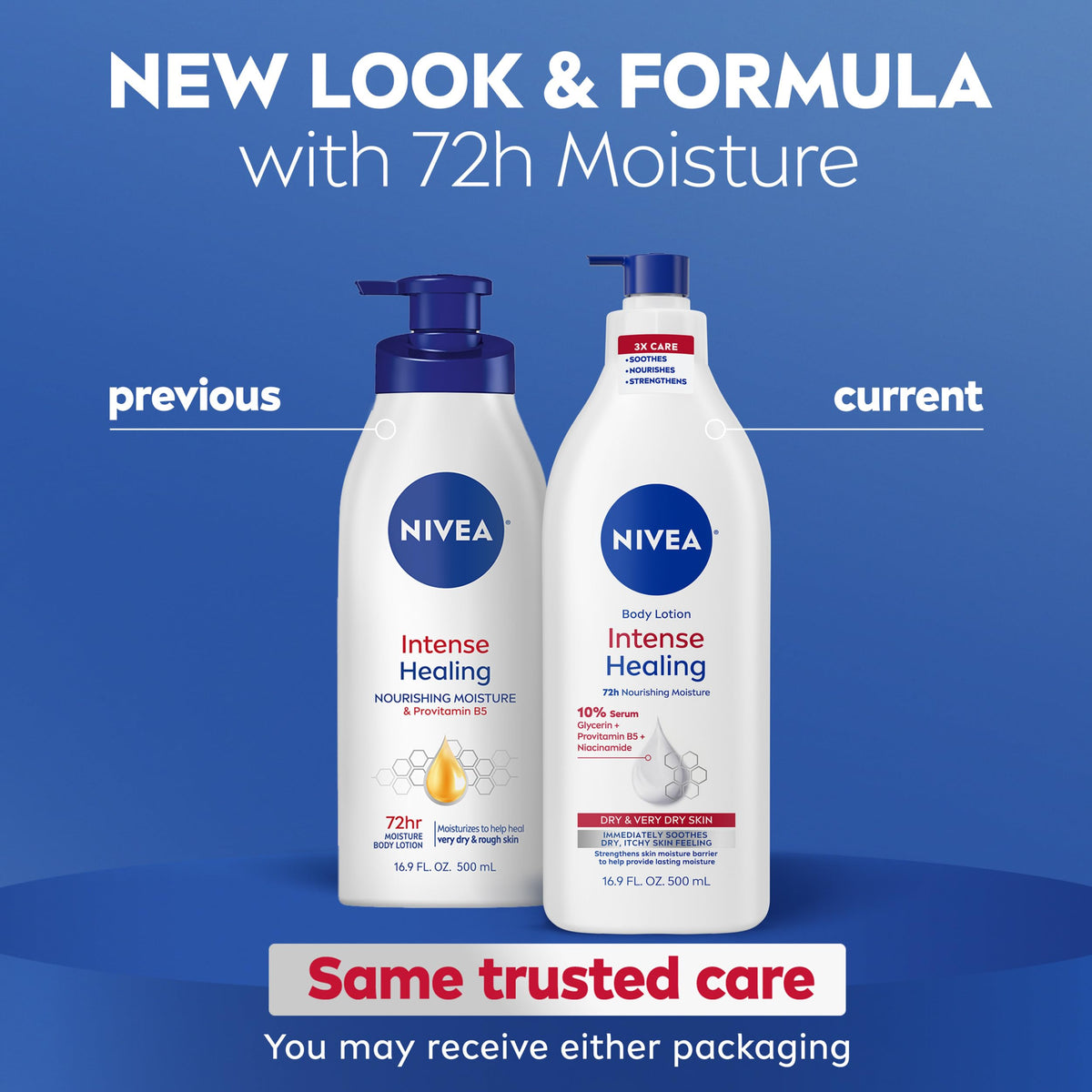 NIVEA pump dispenser detail illustrating convenient, controlled application