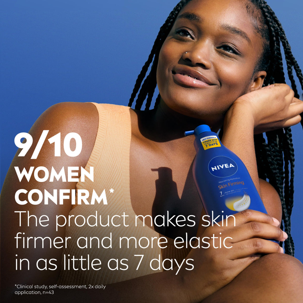 NIVEA label detail listing key actives and clean formula reassurance